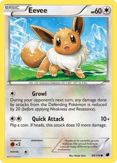 Eevee (89) Plasma Freeze Pokemon card