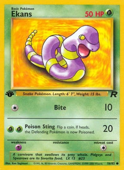 Ekans Team Rocket Pokemon card