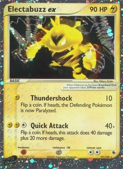 Electabuzz ex Ruby and Sapphire Pokemon card