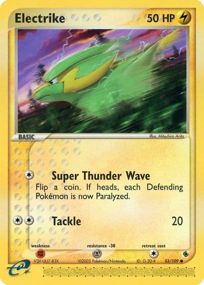 Electrike Ruby and Sapphire Pokemon card