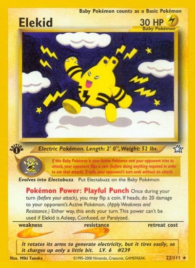 Elekid Neo Genesis Pokemon card