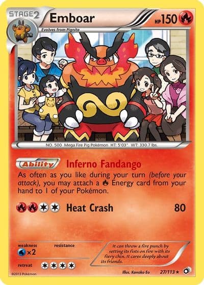 Emboar Legendary Treasures Pokemon card