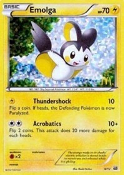 Emolga McDonald's Promos 2012 Pokemon card