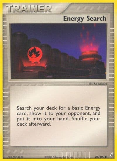 Energy Search Crystal Guardians Pokemon card