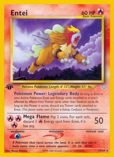 Entei (17) Neo Revelation Pokemon card