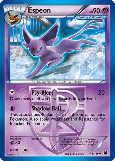 Espeon (Team Plasma) Plasma Freeze Pokemon card