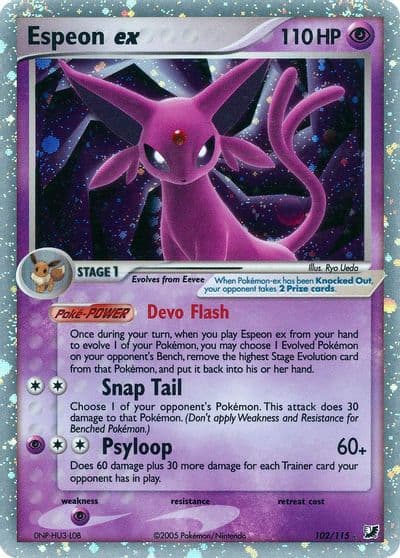 Espeon ex Unseen Forces Pokemon card
