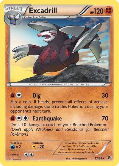 Excadrill (57) Emerging Powers Pokemon card