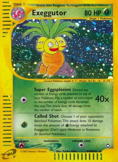 Exeggutor (H10) Aquapolis Pokemon card