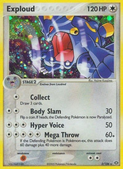 Exploud Emerald Pokemon card