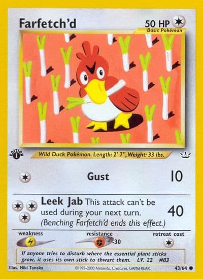 Farfetch'd Neo Revelation Pokemon card