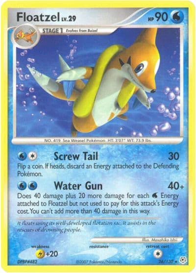 Floatzel Diamond and Pearl Pokemon card