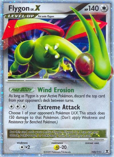 Flygon Lv.X Rising Rivals Pokemon card