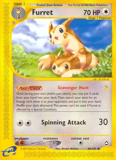 Furret Aquapolis Pokemon card