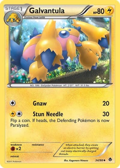 Galvantula Emerging Powers Pokemon card