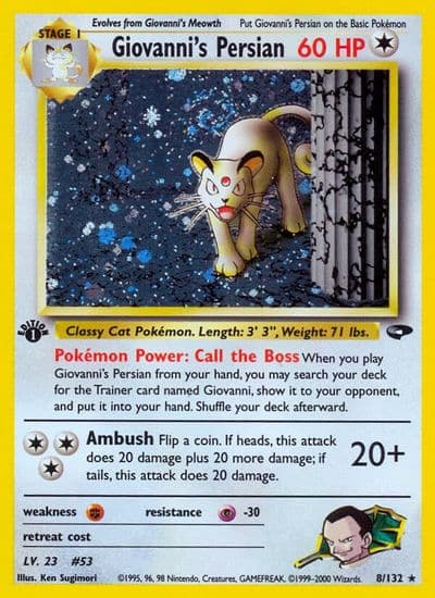 Giovanni's Persian Gym Challenge Pokemon card