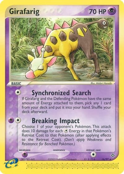 Girafarig Dragon Pokemon card