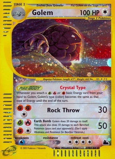 Golem Skyridge Pokemon card