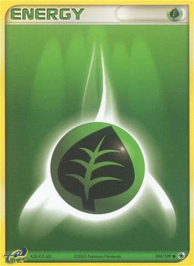 Grass Energy Ruby and Sapphire Pokemon card
