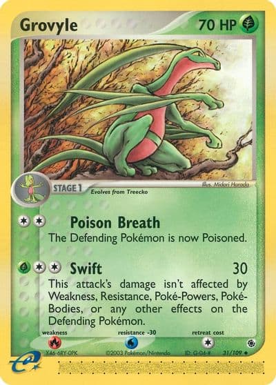 Grovyle Ruby and Sapphire Pokemon card