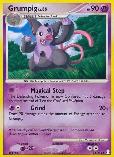 Grumpig Legends Awakened Pokemon card