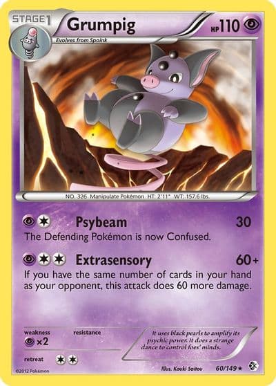 Grumpig Boundaries Crossed Pokemon card