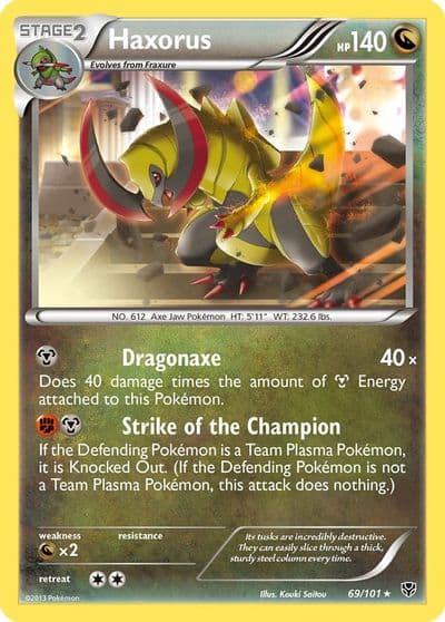 Haxorus Plasma Blast Pokemon card