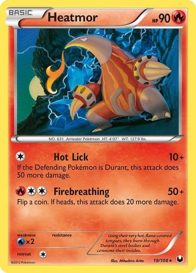 Heatmor Dark Explorers Pokemon card