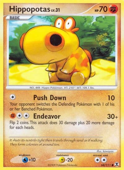 Hippopotas Rising Rivals Pokemon card