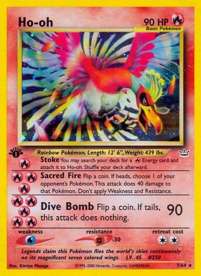 Ho-oh (7) Neo Revelation Pokemon card