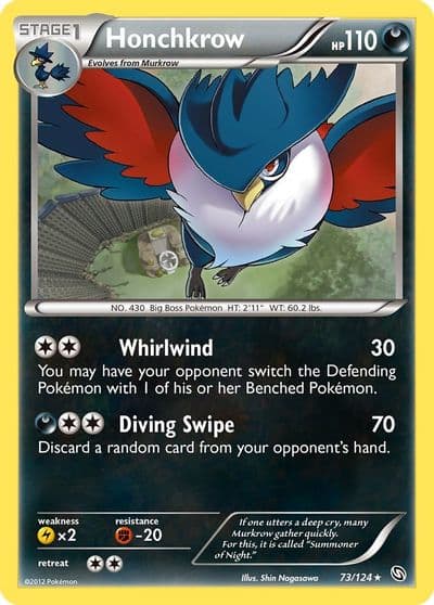 Honchkrow Dragons Exalted Pokemon card