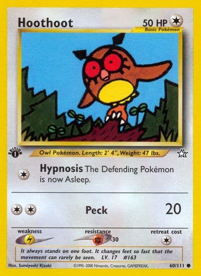 Hoothoot Neo Genesis Pokemon card