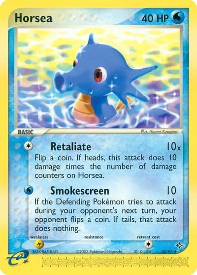 Horsea Dragon Pokemon card