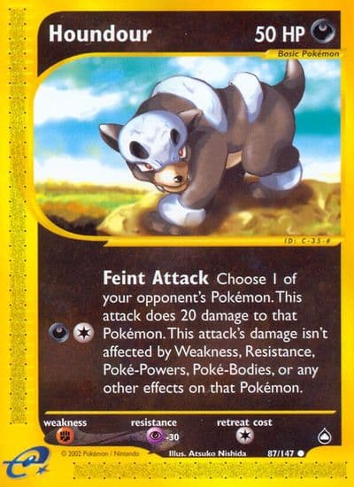 Houndour (87) Aquapolis Pokemon card