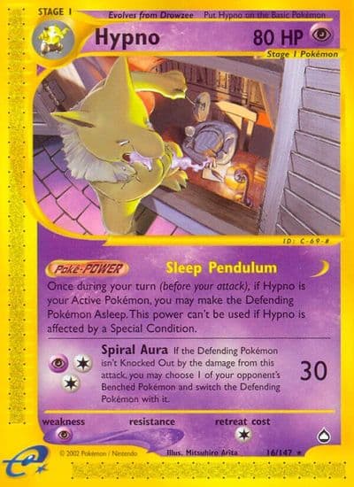 Hypno Aquapolis Pokemon card