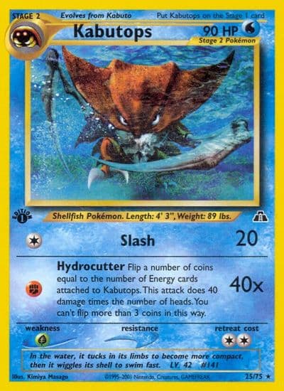 Kabutops (25) Neo Discovery Pokemon card