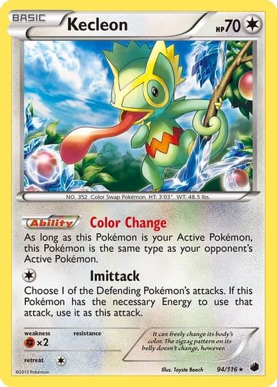 Kecleon Plasma Freeze Pokemon card