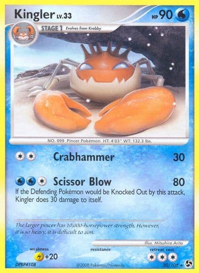 Kingler Great Encounters Pokemon card