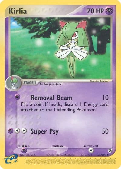 Kirlia Ruby and Sapphire Pokemon card