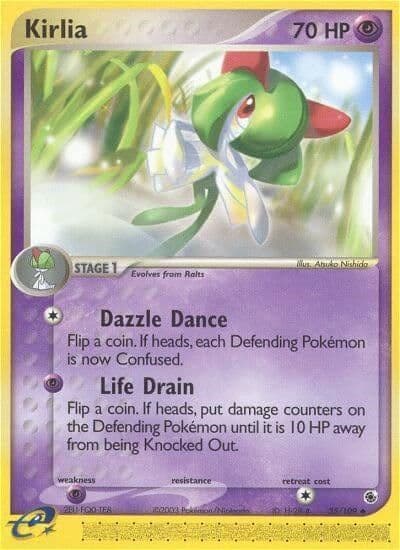 Kirlia Ruby and Sapphire Pokemon card