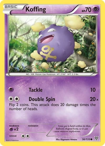 Koffing (56) Plasma Storm Pokemon card