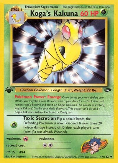 Koga's Kakuna Gym Challenge Pokemon card