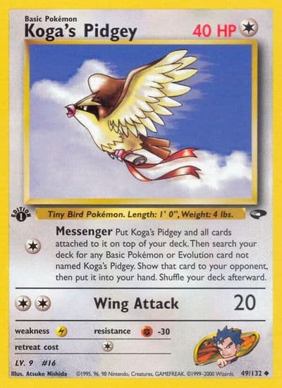 Koga's Pidgey (49) Gym Challenge Pokemon card