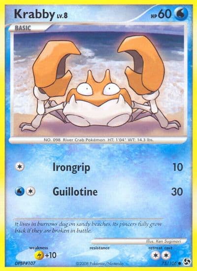 Krabby Great Encounters Pokemon card