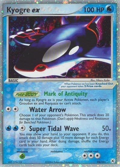 Kyogre ex Hidden Legends Pokemon card
