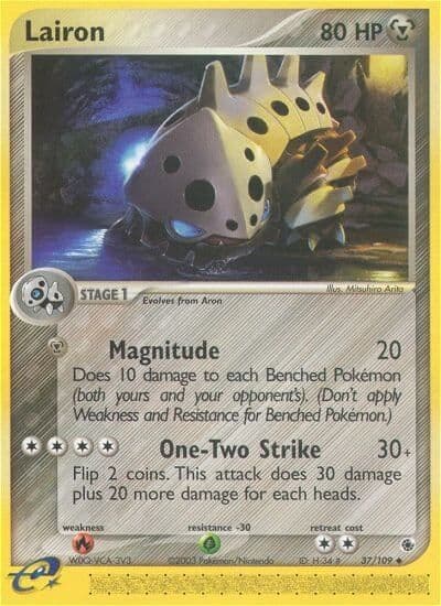Lairon Ruby and Sapphire Pokemon card