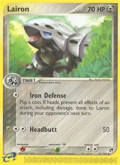Lairon Sandstorm Pokemon card