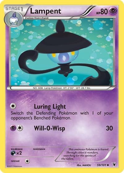 Lampent Noble Victories Pokemon card