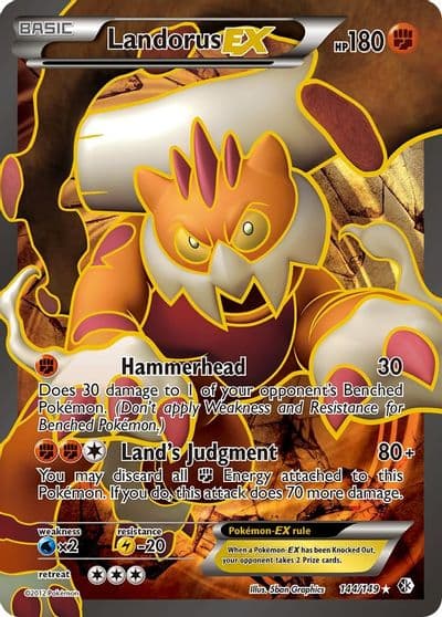 Landorus EX (144 Full Art) Boundaries Crossed Pokemon card
