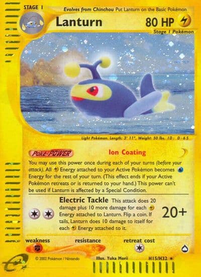 Lanturn (H15) Aquapolis Pokemon card